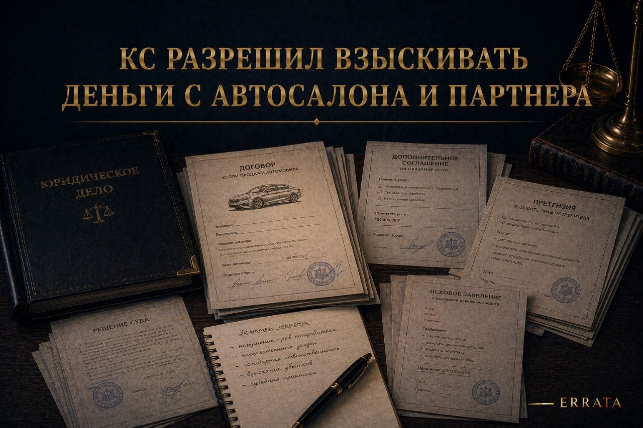 КС разрешил взыскивать деньги за навязанную допуслугу солидарно с автосалона и его партнеров