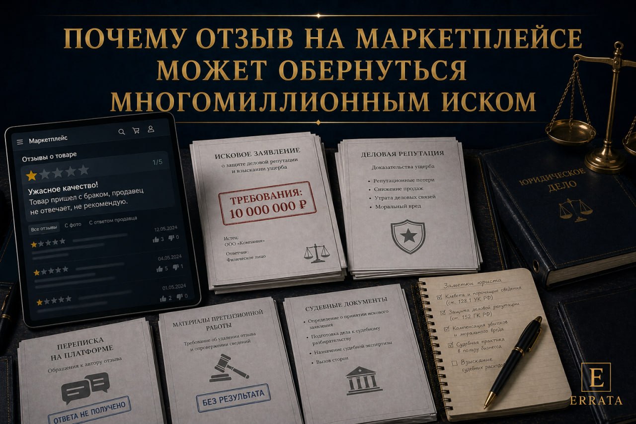 Почему отзыв на маркетплейсе может обернуться многомиллионным иском
