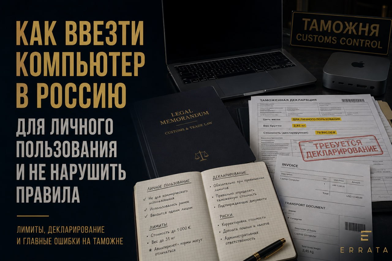 Как ввезти компьютер в Россию для личного пользования и не нарушить таможенные правила