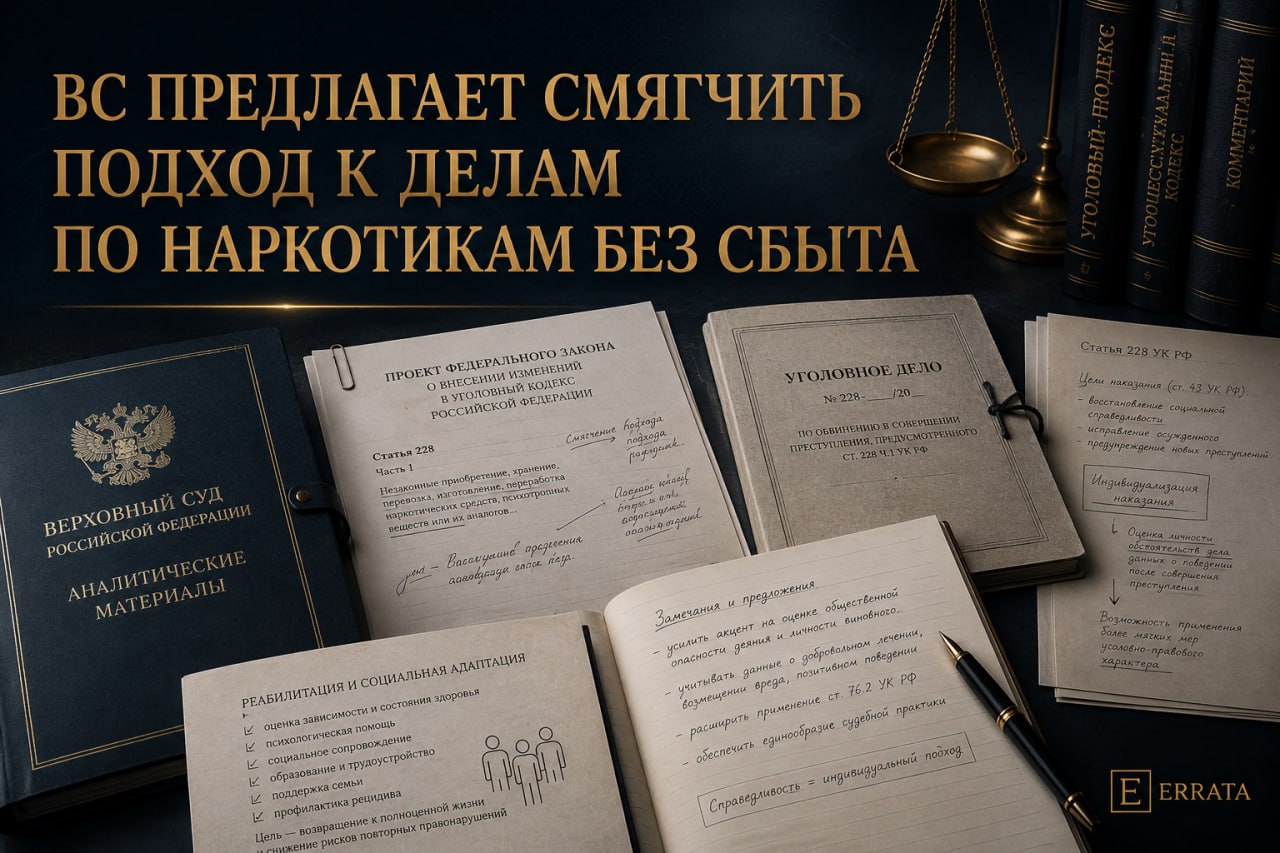 ВС внес законопроект о смягчении ответственности по делам о наркотиках без сбыта