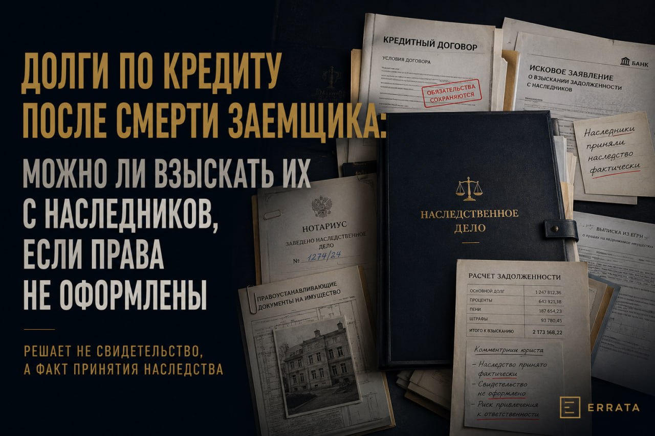 Долги по кредиту после смерти заемщика: можно ли взыскать их с наследников, если они приняли наследство, но не оформили права