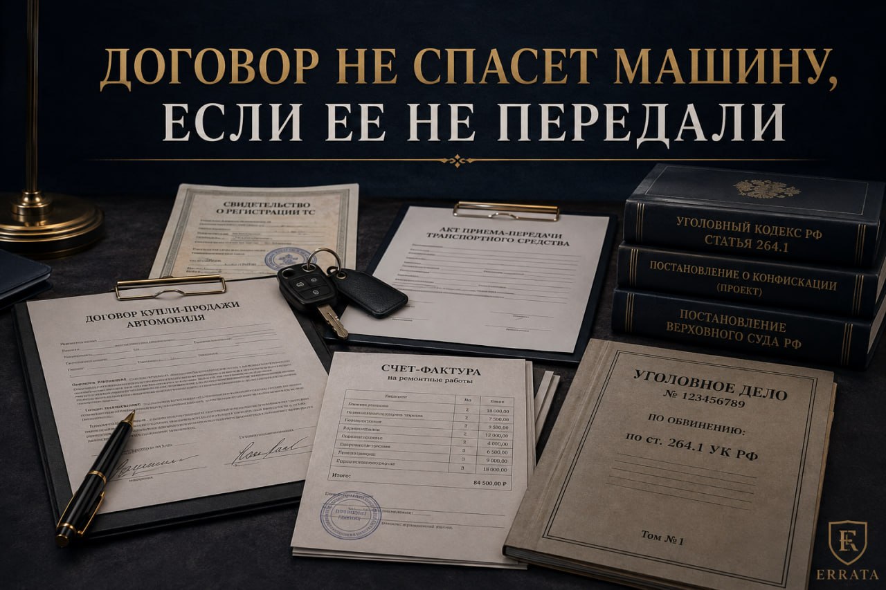 Договор купли-продажи не спасет автомобиль от конфискации, если машину не передали покупателю