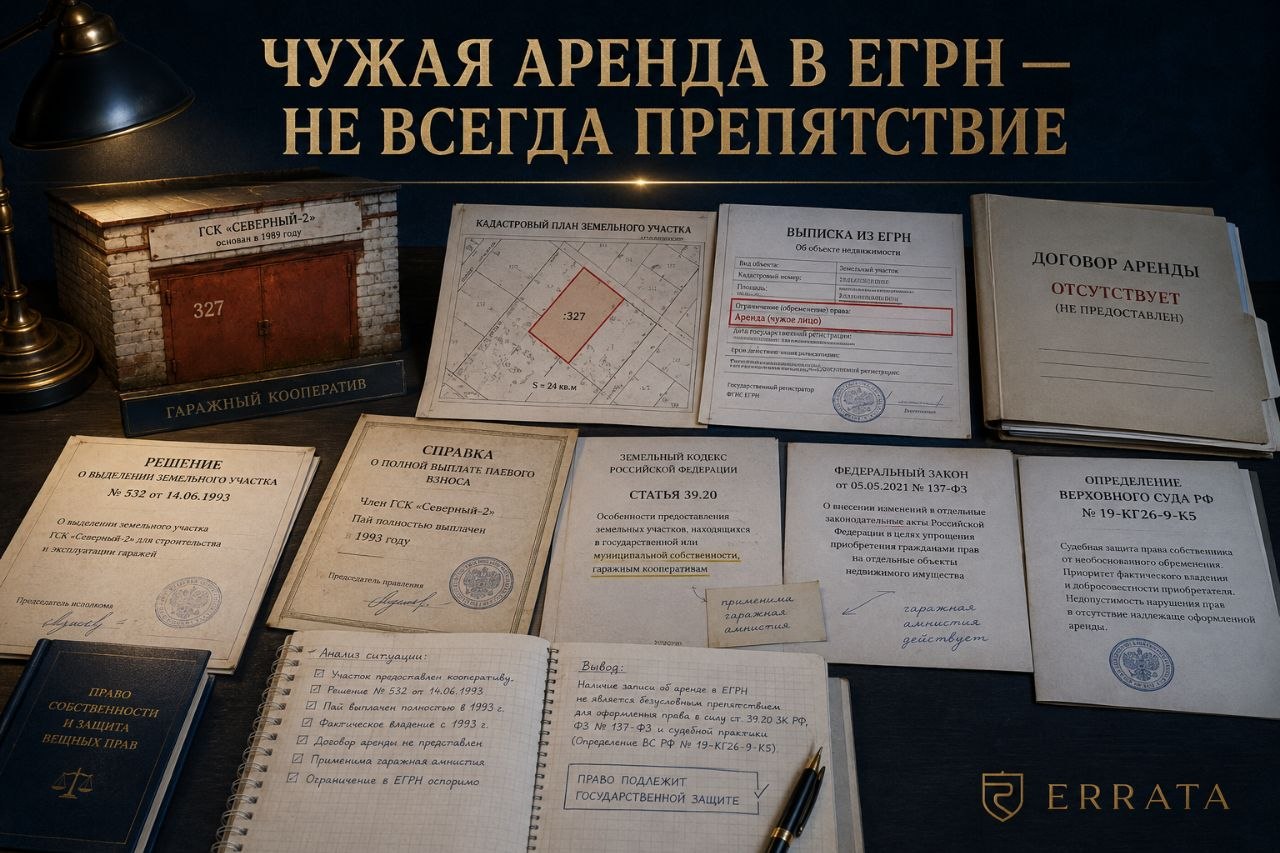 Чужая аренда в ЕГРН не всегда блокирует «гаражную амнистию»: Верховный Суд против формального отказа