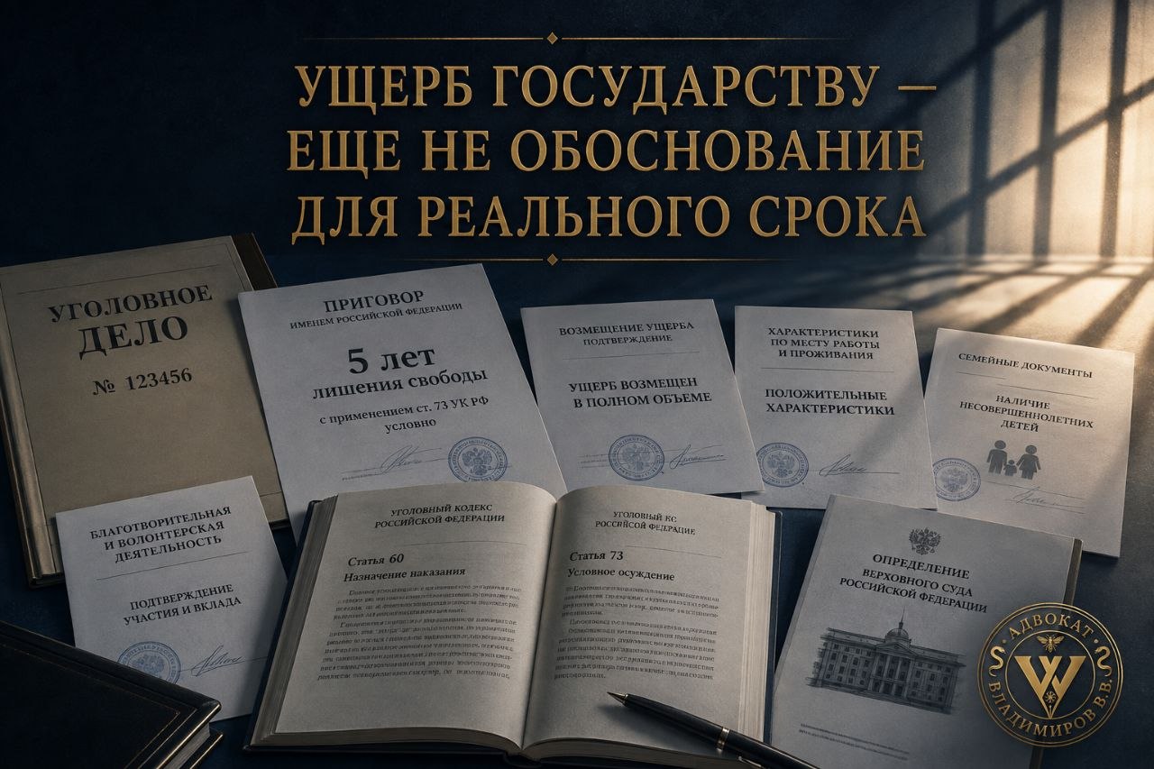 Ущерб государству сам по себе не оправдывает реальный срок: Верховный Суд заменил пять лет колонии условным наказанием