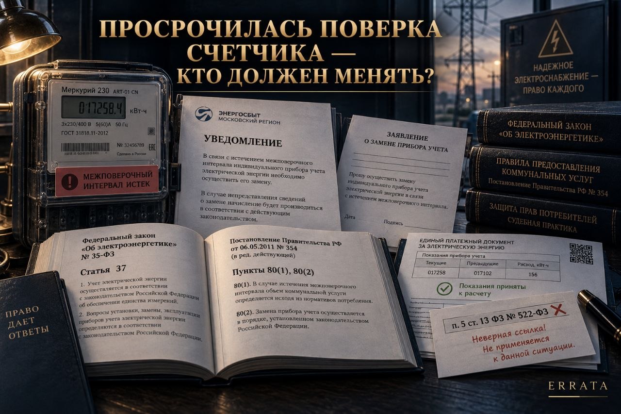 Просрочилась поверка электросчетчика: кто должен менять прибор и можно ли перевести потребителя на норматив