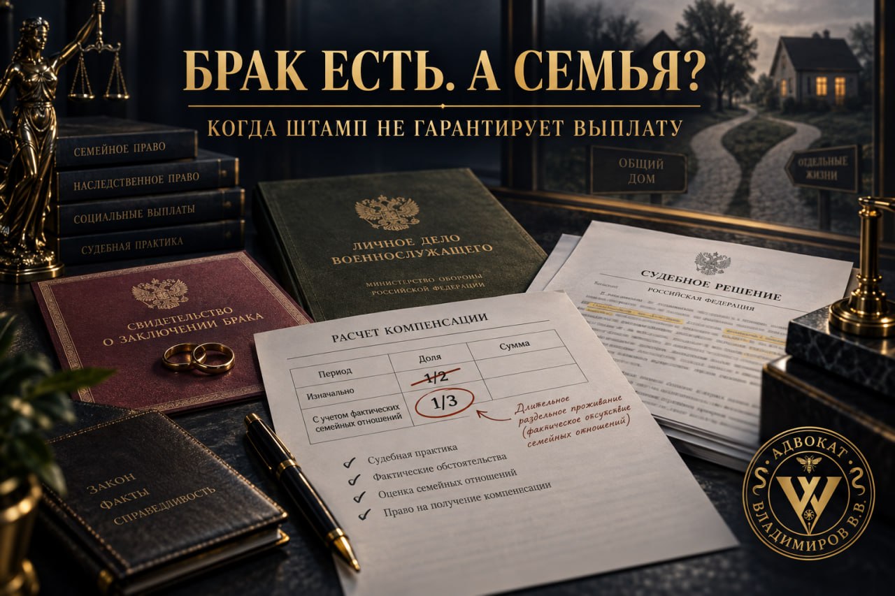 Брак не расторгнут, но выплаты могут не дать: когда Верховный Суд смотрит на фактическую семью