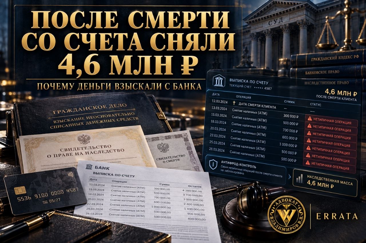 После смерти клиента со счета сняли 4,6 млн ₽: почему банк ответил перед наследницей